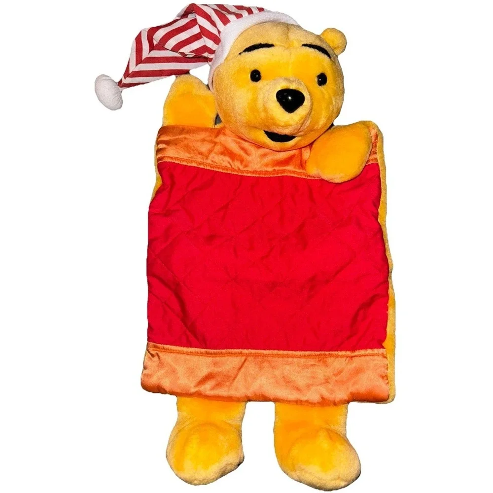 Vtg Disney Winnie The Pooh Plush Pajama Bag Satin Trim Collectible Multi Use 17